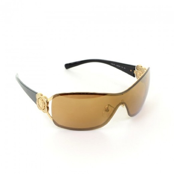 Authentic Chanel Vintage Brown Lens Gold Logo Sunglasses - Picture 8 of 9